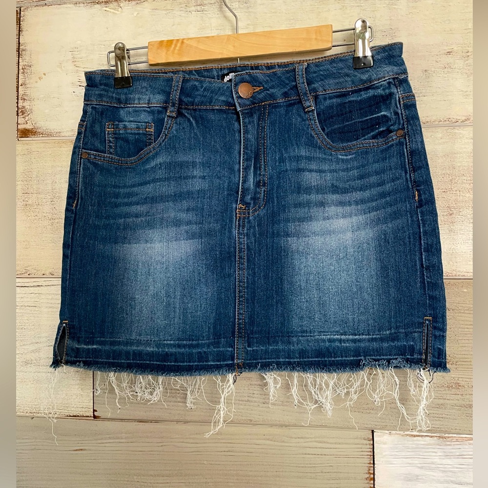 Dollhouse Frayed Denim Skirt